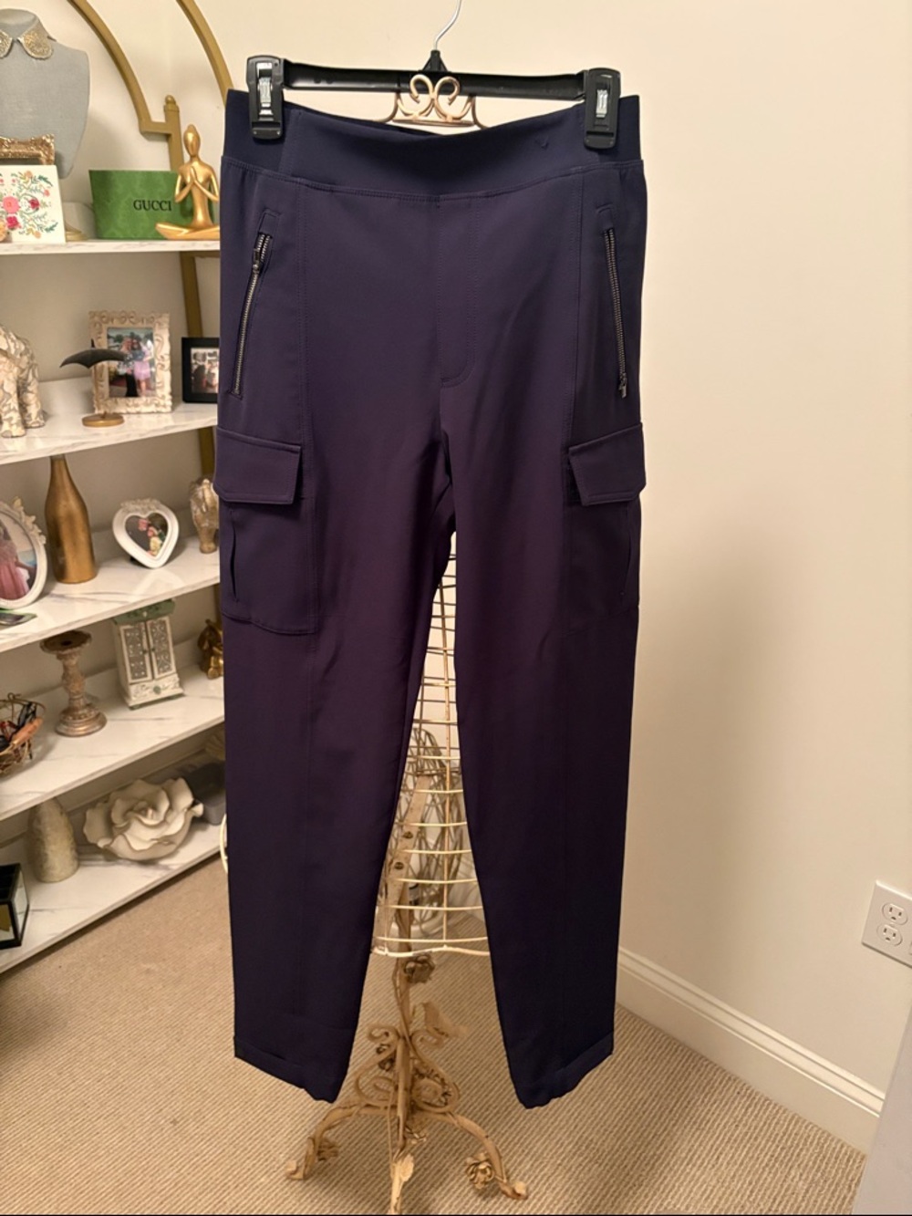 Athleta Endless High Rise Deep Navy Cargo Joggers with Zip Pockets